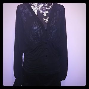 Black corporate look sheer blouse